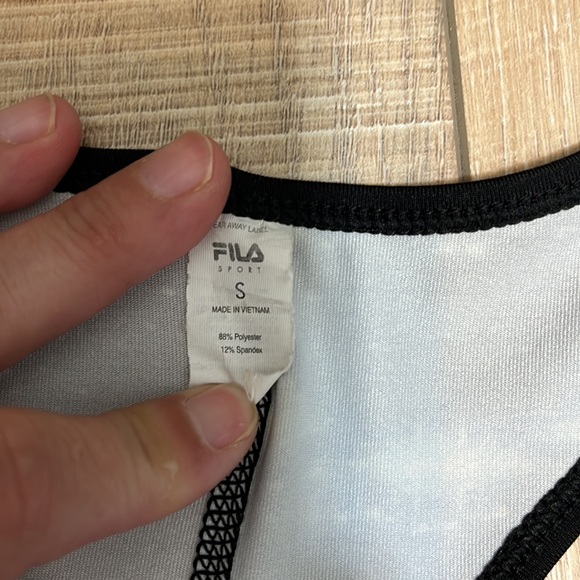 Fila Active Racerback Tank Black and Space Design Size S - Picture 7 of 13